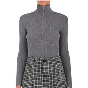 100% authentic Balenciaga turtleneck underwire gray
grey zip sweater.